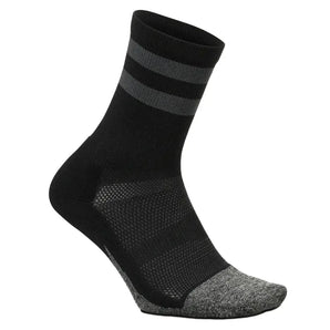 Elite Light Cushion Mini Crew Socks Black High Top Stripe-Socks-Feetures-E90-404B-1-Tennis Express