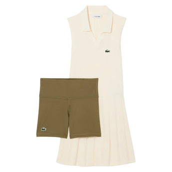 Women's On Court Tennis Dress and Shorts Lapland and Olive-Apparel-Lacoste-EF0615-AI1H25-3-Tennis Express