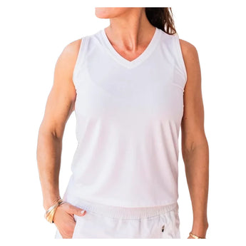 Women's Emery Tennis Tank, Bubble, White, Tennis Express, EMRY-NF18-B-WHITE-2