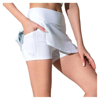 Women's Anna 13.5 Inch Tennis Skort White and Veridian-Apparel-Inphorm-F24019-2514U25-1_9fcde5fb-c26d-4dc6-b107-2f0f8879fbdf-Tennis Express