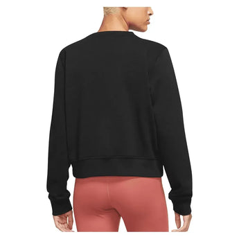 Women's Dri-Fit One Crew-Neck French Terry Sweatshirt Black and Silver Check-Apparel-Nike-FB5125-010SILB-4-Tennis Express