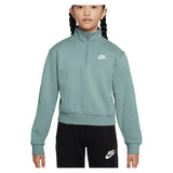 Girls' Sportswear Club Fleece 1/2-Zip Long-Sleeve Top-Apparel-Nike-FD2930-017-Tennis Express