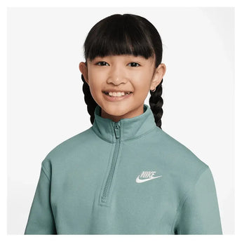 Girls' Sportswear Club Fleece 1/2-Zip Long-Sleeve Top-Apparel-Nike-FD2930-017_1-Tennis Express