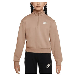 Girls' Sportswear Club Fleece 1/2-Zip Long-Sleeve Top-Apparel-Nike-FD2930-200_1-Tennis Express
