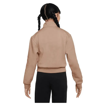 Girls' Sportswear Club Fleece 1/2-Zip Long-Sleeve Top-Apparel-Nike-FD2930-200_2-Tennis Express