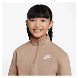 Girls' Sportswear Club Fleece 1/2-Zip Long-Sleeve Top-Apparel-Nike-FD2930-200_3-Tennis Express