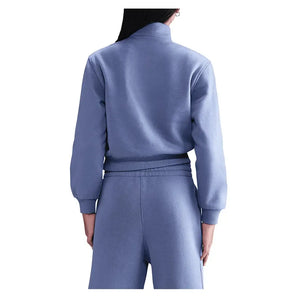 Girls' Sportswear Club Fleece 1/2-Zip Long-Sleeve Top World Indigo and White-Apparel-Nike-FD2930-499H25-1-Tennis Express