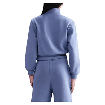 Girls' Sportswear Club Fleece 1/2-Zip Long-Sleeve Top World Indigo and White-Apparel-Nike-FD2930-499H25-1-Tennis Express