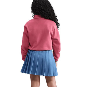 Girls' Sportswear Club Fleece 1/2-Zip Long-Sleeve Top Sweet Beet and White-Apparel-Nike-FD2930-634_2-Tennis Express