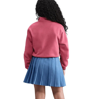 Girls' Sportswear Club Fleece 1/2-Zip Long-Sleeve Top Sweet Beet and White-Apparel-Nike-FD2930-634_2-Tennis Express