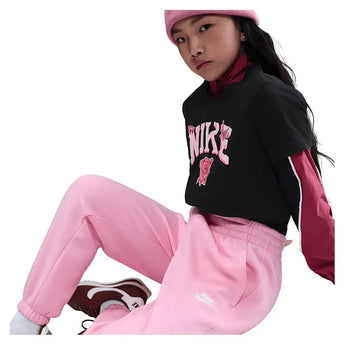 Girls' Sportswear Club Fleece Loose Pants Med Soft Pink-Apparel-Nike-FD2933-690B-4-Tennis Express