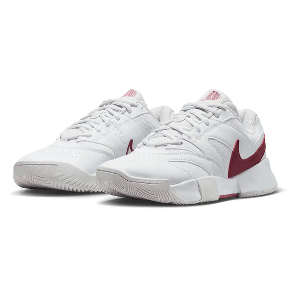 Women's Court Lite 4 Tennis Shoes White and Pink Smoke,Footwear,Nike,White/Pink Smoke,5,Tennis Express,FD6575-114F26-y