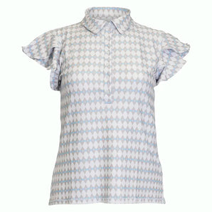 Women's Flutter Short Sleeve Tennis Top Geo Diamond,Apparel,Bubble,Geo Diamond,XS,Tennis Express,FLT-26-GEODIAF26-1