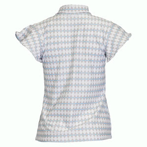 Women's Flutter Short Sleeve Tennis Top Geo Diamond,Apparel,Bubble,,,Tennis Express,FLT-26-GEODIAF26-2