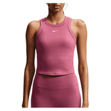 Women's One Fitted Dri-FIT Cropped Training Tank,Apparel,Nike,654 Pink Smoke/White,XS,Tennis Express,FN2806-654