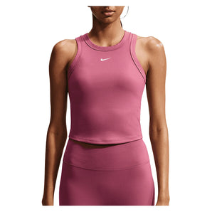 Women's One Fitted Dri-FIT Cropped Training Tank,Apparel,Nike,654 Pink Smoke/White,XS,Tennis Express,FN2806-654