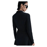 Women's Dri-FIT Victory Long-Sleeve Tennis Polo Black and White-Apparel-Nike-FQ1570-010B-2-Tennis Express