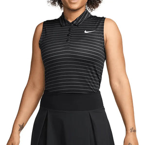 Women's Dri-Fit Victory Sleeveless Striped Tennis Polo-Apparel-Nike-FQ1824-010U25-Tennis Express