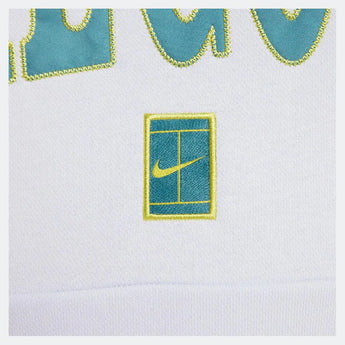 Men's Heritage Dri-FIT Fleece Tennis Hoodie Football Grey and Mineral Teal-Apparel-Nike-FQ2093-085-1-Tennis Express