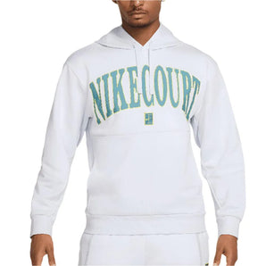 Men's Heritage Dri-FIT Fleece Tennis Hoodie Football Grey and Mineral Teal-Apparel-Nike-FQ2093-085-Tennis Express