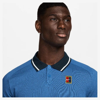 Men's Heritage Tennis Polo Star Blue and Armory Navy-Apparel-Nike-FQ2101-402S25-2-Tennis Express