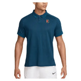 Men's Court Heritage Tennis Polo Blue Force and Green Abyss-Apparel-Nike-FQ2101-415F25-3-Tennis Express