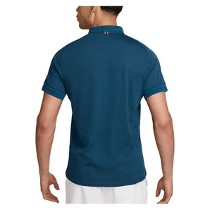 Men's Court Heritage Tennis Polo Blue Force and Green Abyss-Apparel-Nike-FQ2101-415F25-4-Tennis Express