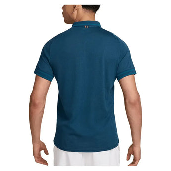 Men's Court Heritage Tennis Polo Blue Force and Green Abyss-Apparel-Nike-FQ2101-415F25-4-Tennis Express