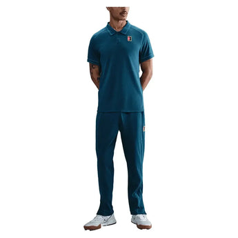 Men's Court Heritage Tennis Polo Blue Force and Green Abyss-Apparel-Nike-FQ2101-415F25-5-Tennis Express