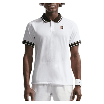 Mens Heritage Tennis Polo, Nike, 100 White/Black, Tennis Express, FQ2101-B-100-WHITE-BLACK-1