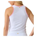 Women's Farah Tennis Tank White and Pink Sorbet,Apparel,Bobbe,,,Tennis Express,FR-FT-1106-3