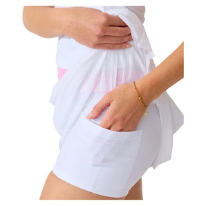 Women's Slice Tennis Skort White and Menthol,Apparel,Bobbe,,,Tennis Express,FR-SS-2104-1