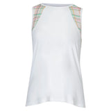 Women's Swing Tennis Tank White and Puffplaid,Apparel,Bobbe,White/Puffplaid,XS,Tennis Express,FR-ST-1117_b5b5ac55-9259-4467-9ab6-2e9d93ec276a