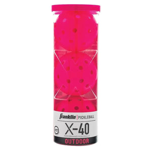 X-40 Outdoor Pickleballs 3 Pack Pink-Balls-Franklin Sports-FS52824-1-Tennis Express