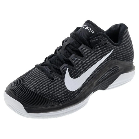 Men's Zoom Vapor 12 Tennis Shoes Black and White – Tennis Express