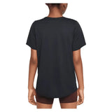 Girls' Dri-FIT One Short Sleeve Training Top Black and White-Apparel-Nike-FZ5600-010BU25-4-Tennis Express