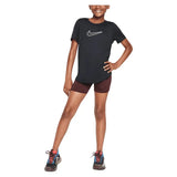 Girls' Dri-FIT One Short Sleeve Training Top Black and White-Apparel-Nike-FZ5600-010BU25-5-Tennis Express