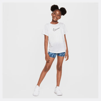 Girls' One Dri-Fit Short Sleeve Tennis Top White and Black-Apparel-Nike-FZ5600-100S25-1-Tennis Express