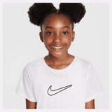 Girls' One Dri-Fit Short Sleeve Tennis Top White and Black-Apparel-Nike-FZ5600-100S25-3-Tennis Express