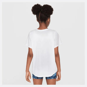 Girls' One Dri-Fit Short Sleeve Tennis Top White and Black-Apparel-Nike-FZ5600-100S25-4-Tennis Express