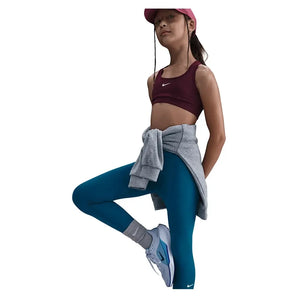 Girls' One Dri-FIT High-Waisted Training Leggings Green Abyss and White-Apparel-Nike-FZ5605-301H25-1-Tennis Express