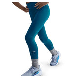 Girls' One Dri-FIT High-Waisted Training Leggings Green Abyss and White-Apparel-Nike-FZ5605-301H25-4-Tennis Express