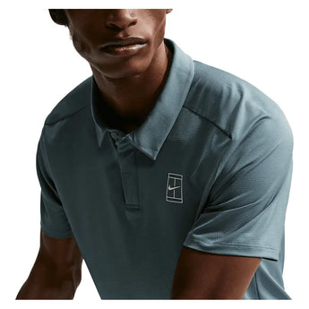 Men's Court Dri-FIT Advantage Tennis Polo Mineral Slate and White,Apparel,Nike,,,Tennis Express,FZ6907-382-6