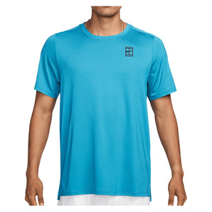 Men's Court Dri-FIT Advantage Tennis Top,Apparel,Nike,416 Baltic Blue/Black,XS,Tennis Express,FZ6910-416