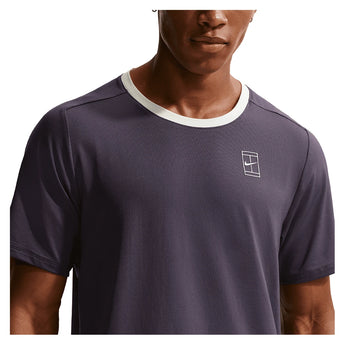 Men's Court Dri-FIT Advantage Tennis Top Dark Raisin and Volt Tint-Apparel-Nike-FZ6910-573-6-Tennis Express