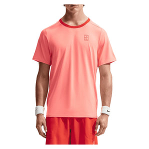 Men's Court Dri-FIT Advantage Tennis Top,Apparel,Nike,605 Atomic Pink/Picante Red,XS,Tennis Express,FZ6910-605