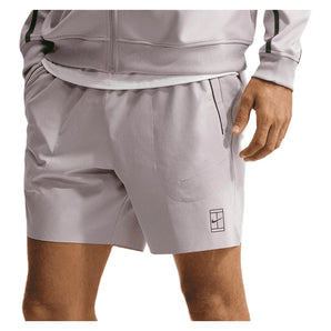 Men's Court Dri-FIT Advantage 6 Inch Tennis Short, Nike, 022 Silver Lilac/Gridiron, Tennis Express, FZ6913-H26-022-SILVER-LILAC-GRIDIRON-1