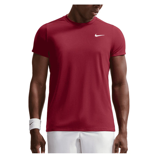 Men's Court Dri-FIT Victory Tennis Top,Apparel,Nike,677 Team Red/White,XS,Tennis Express,FZ6921-677