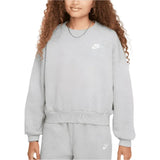 Girls' Sportswear Club Fleece Crew Neck Sweatshirt-Apparel-Nike-FZ9244-063-Tennis Express