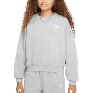 Girls' Sportswear Club Fleece Crew Neck Sweatshirt-Apparel-Nike-FZ9244-063-Tennis Express